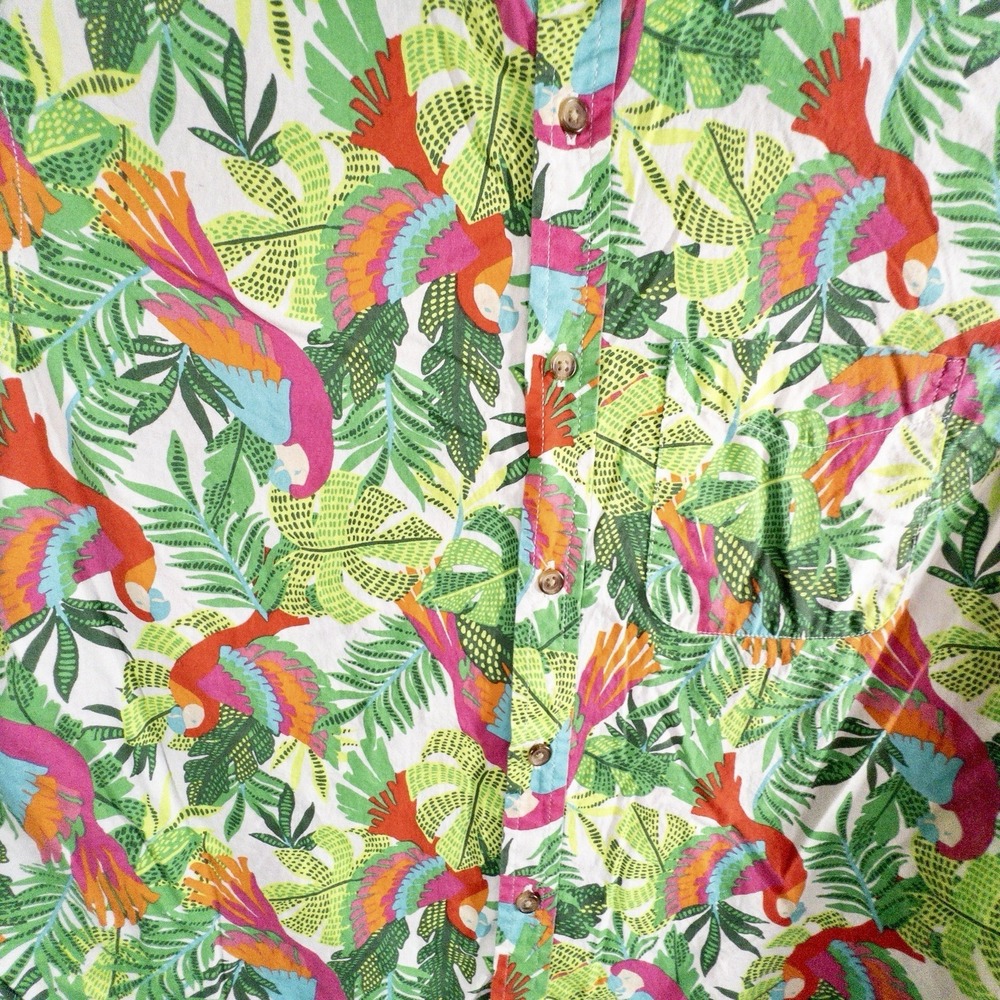 Old Navy Mens Medium Hawaiian 100% Cotton Shirt Resort Beach Cruise Vacation - Picture 3 of 8